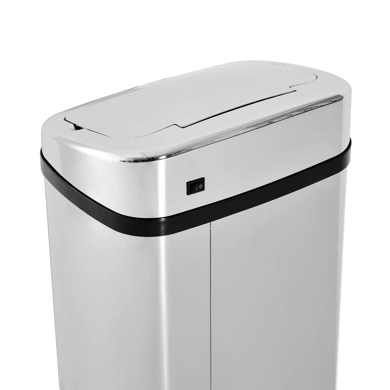 50L Infrared Touchless Automatic Motion Sensor Trash Can - Stainless Steel Dustbin for Home & Office Use