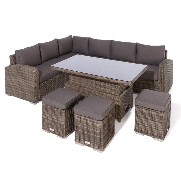 Outdoor Corner Dining Set with Cushions