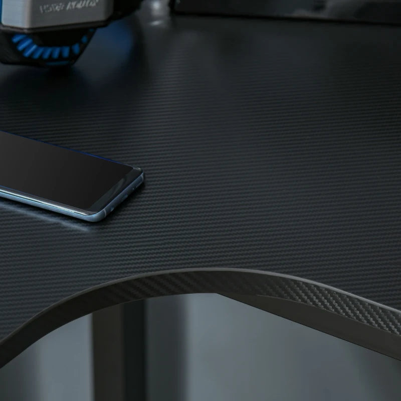 L-Shaped Gaming Desk - Black Corner Computer Workstation with Cable Management, 145x81x76cm, Left Side Design for Home Office