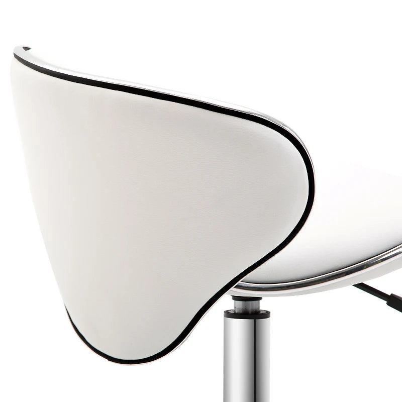 Adjustable Rolling Swivel Beauty Salon Chair & Spa Stool - Ergonomic White Technician Seat for Comfort & Style