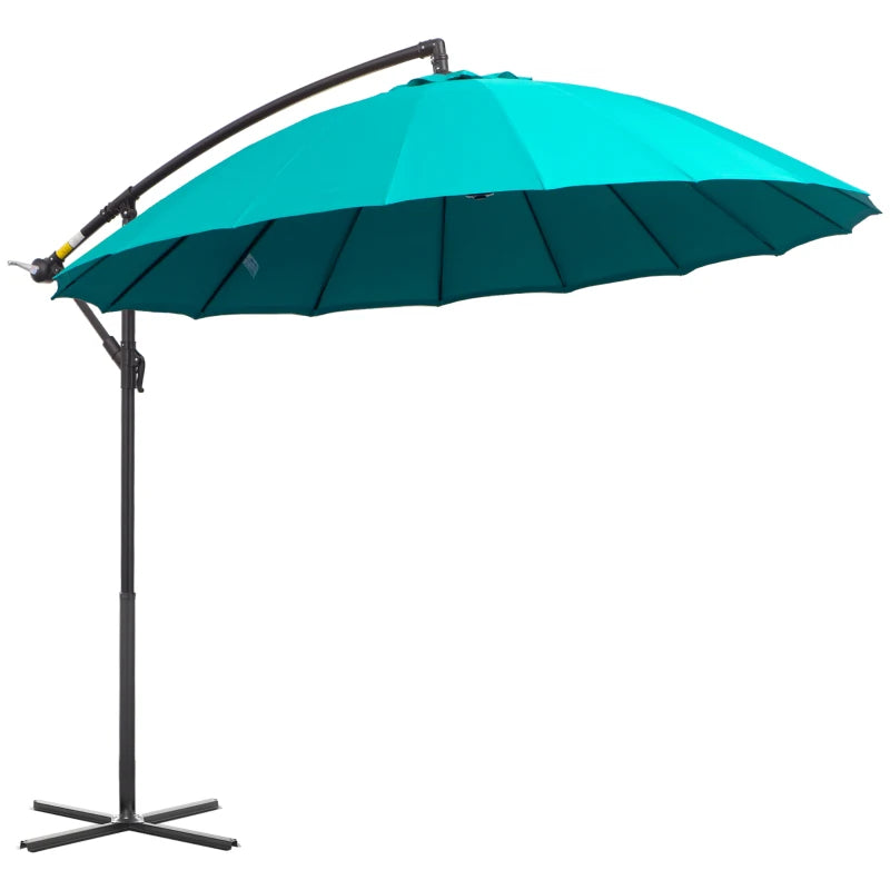 Green 3m Cantilever Patio Umbrella with 18 Ribs & Vents