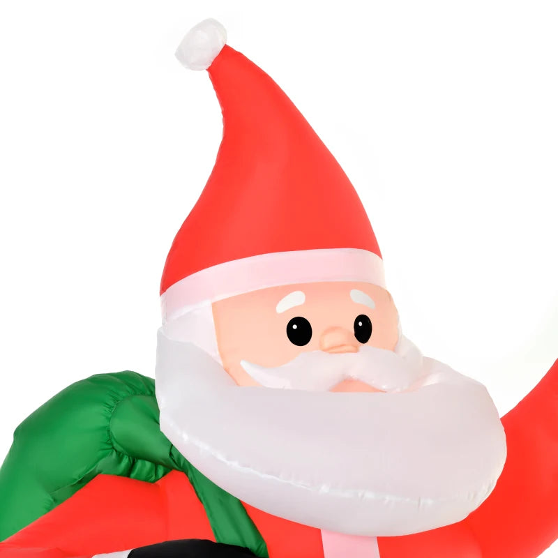 8ft Inflatable Santa Christmas Decoration with LED Lights - Holiday Yard Decor for Indoor & Outdoor Use