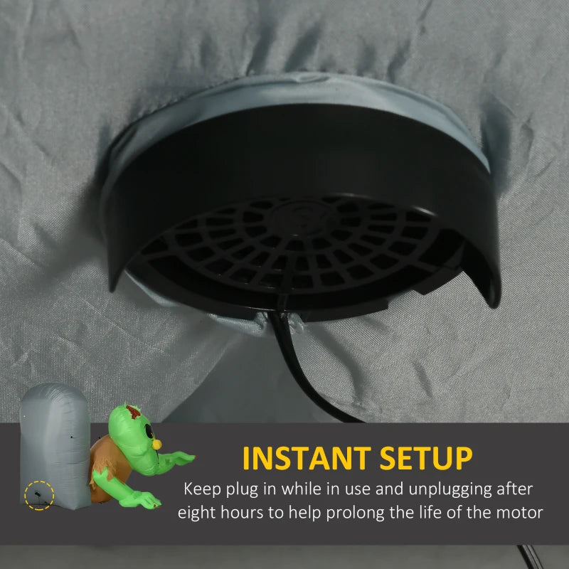 5FT Halloween Inflatables Ghost & Tombstone - LED Lighted Outdoor Decorations for Garden, Lawn & Party