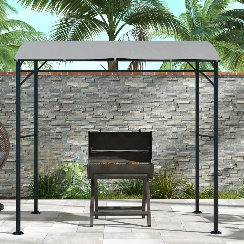 Grey Metal Frame BBQ Gazebo - 2.2 x 1.5m