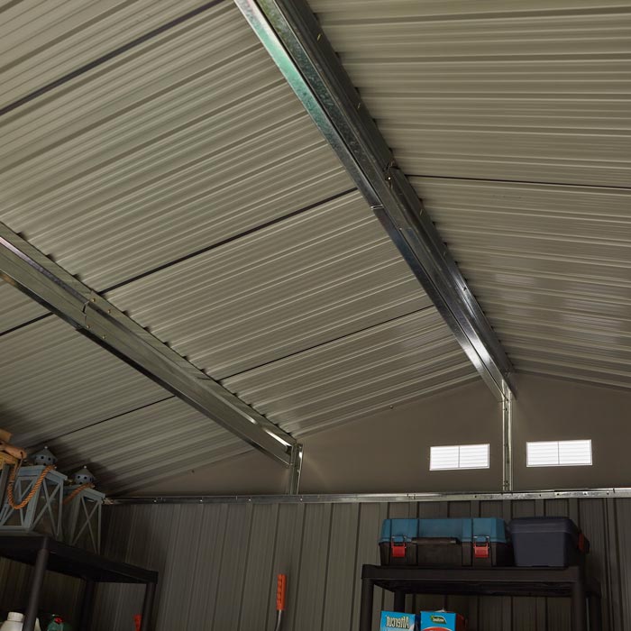 10x8 Metal Apex Shed Dark Grey