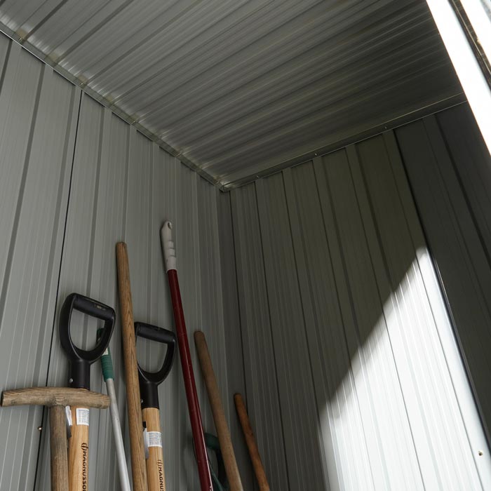 5x3 Metal Pent Shed Dark Grey