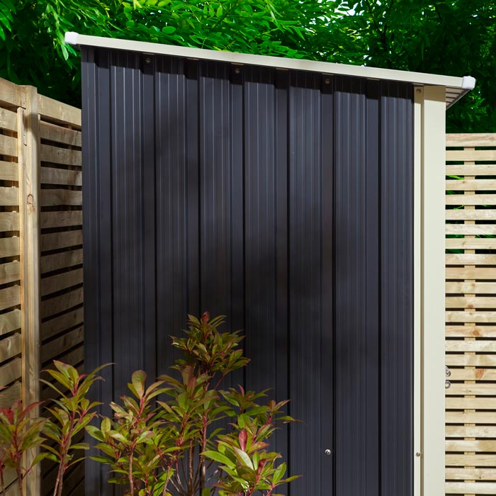 5x3 Metal Pent Shed Dark Grey