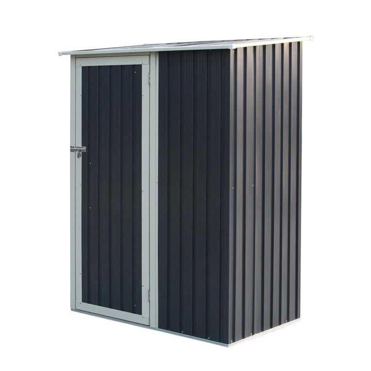 5x3 Metal Pent Shed Dark Grey