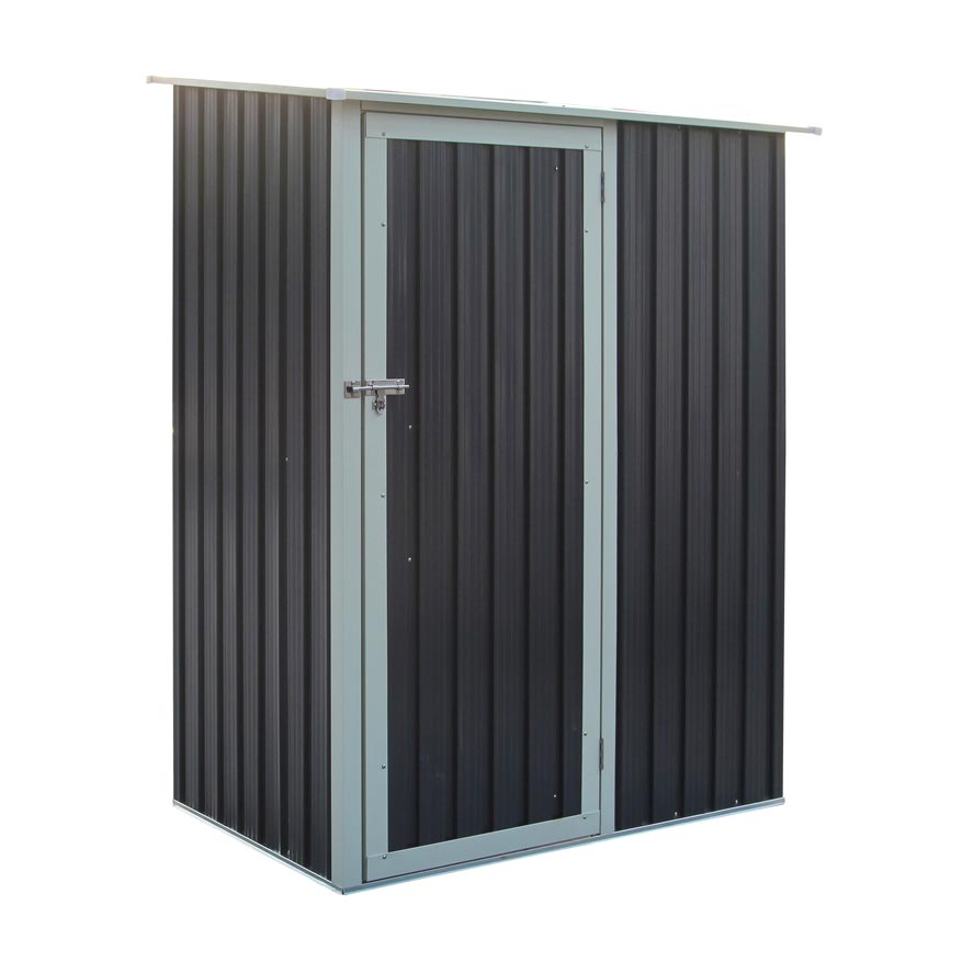 5x3 Metal Pent Shed Dark Grey