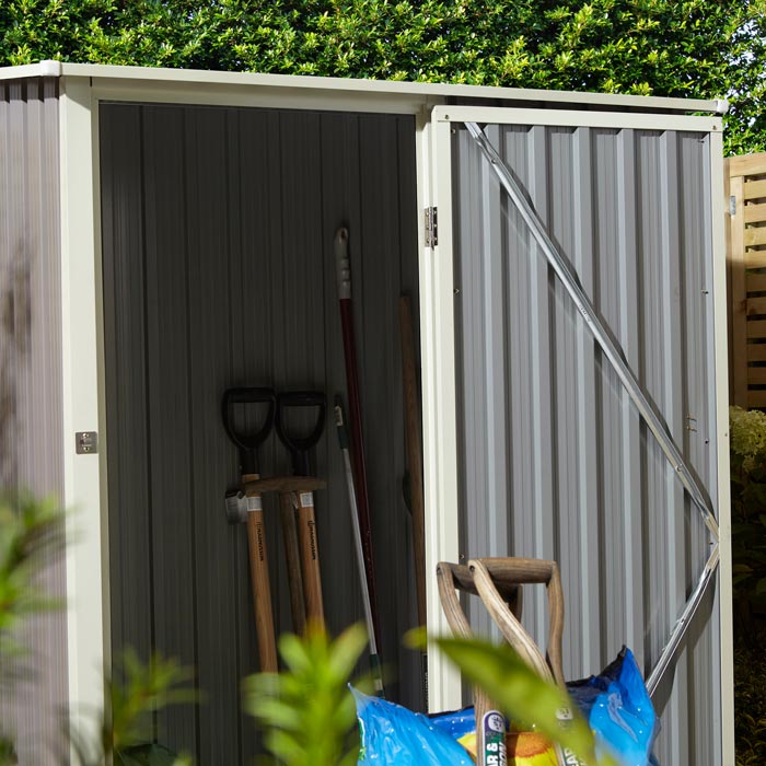 5x3 Metal Pent Shed Light Grey