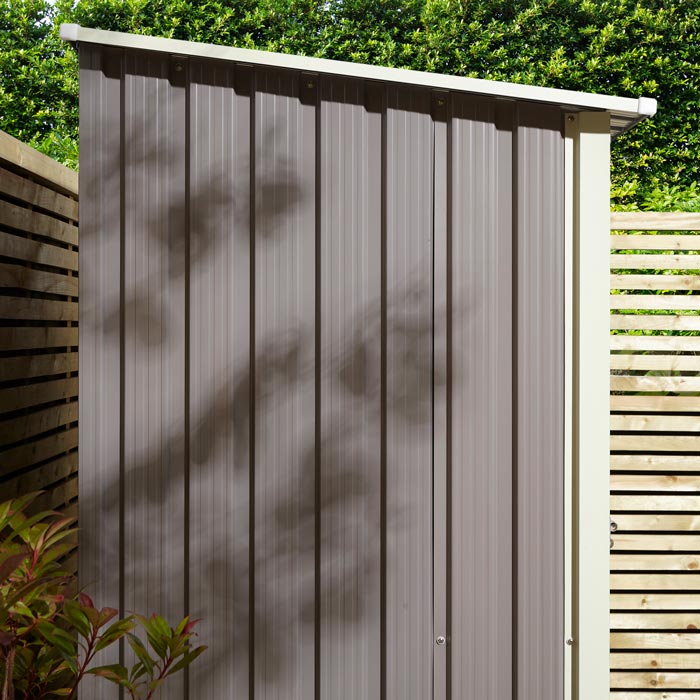 5x3 Metal Pent Shed Light Grey