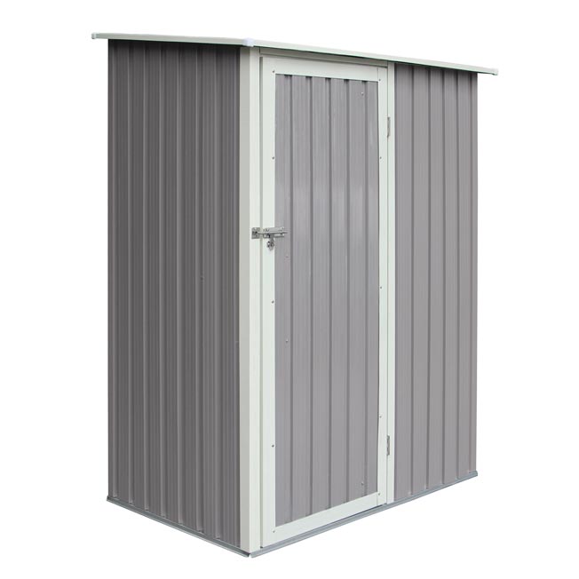 5x3 Metal Pent Shed Light Grey