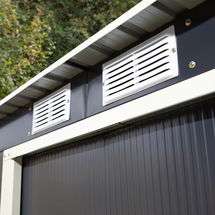 6x4 Metal Pent Shed Dark Grey