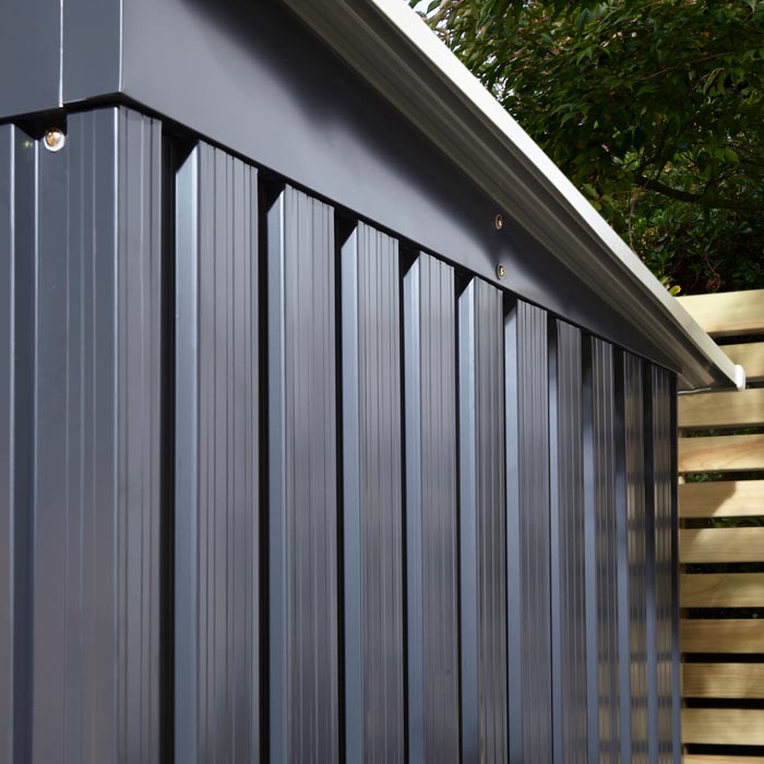 8x4 Metal Pent Shed Dark Grey