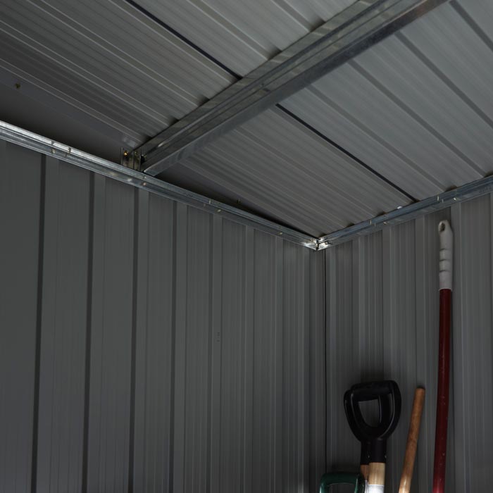 8x4 Metal Pent Shed Dark Grey