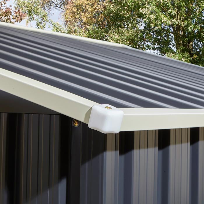 8x6 Metal Apex Shed Dark Grey - Outdoor Storage