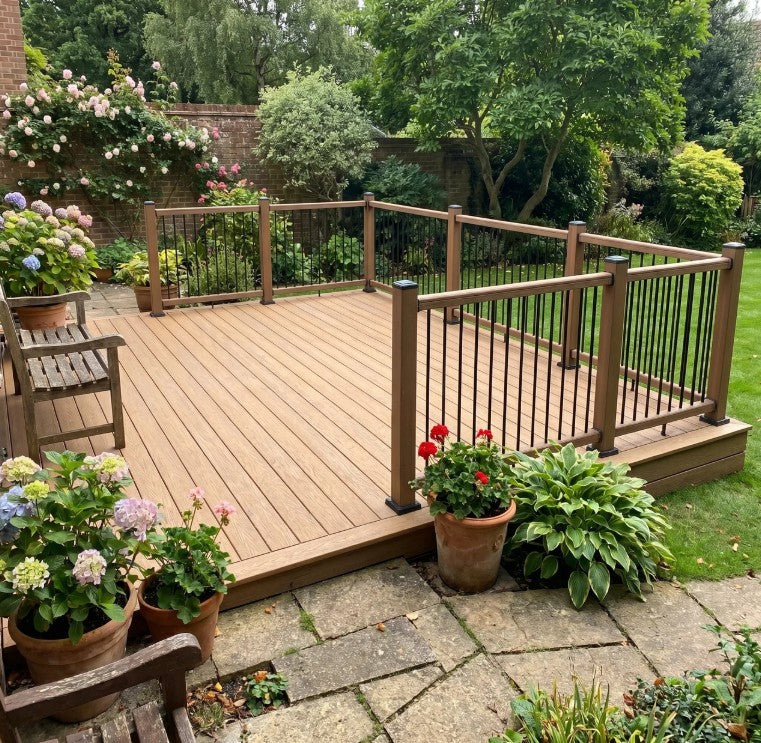 Ambideck 5m Double Faced Woodgrain Composite Decking Board 148mm X 25mm