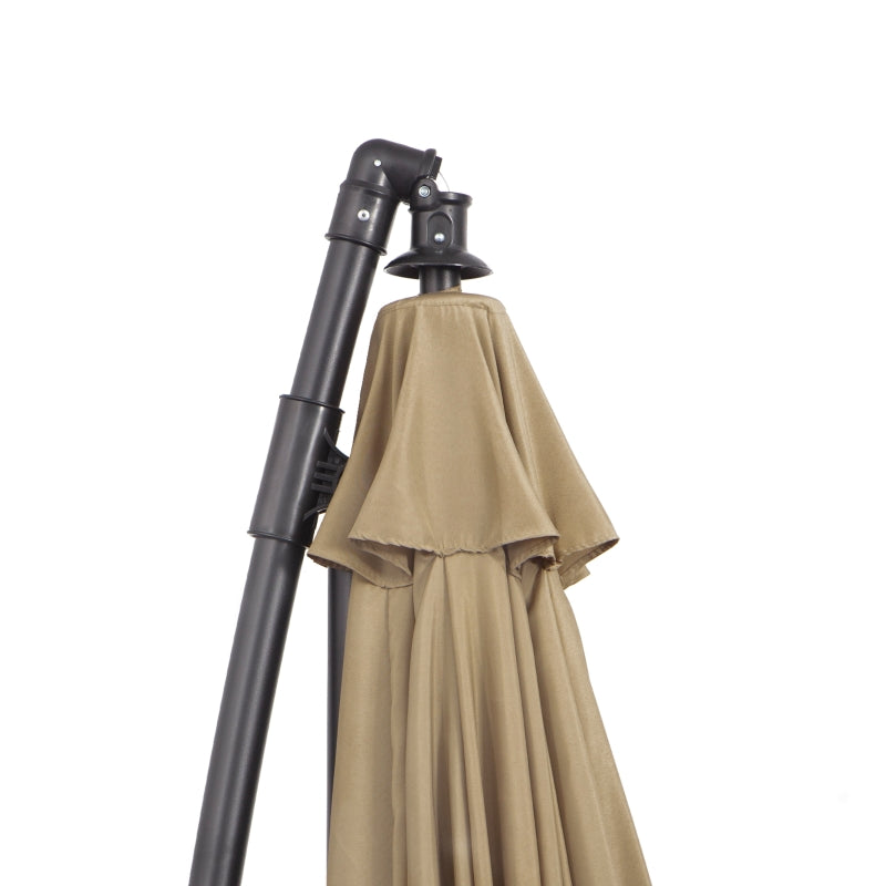 Khaki 3m Cantilever Patio Umbrella with 18 Ribs & Vents