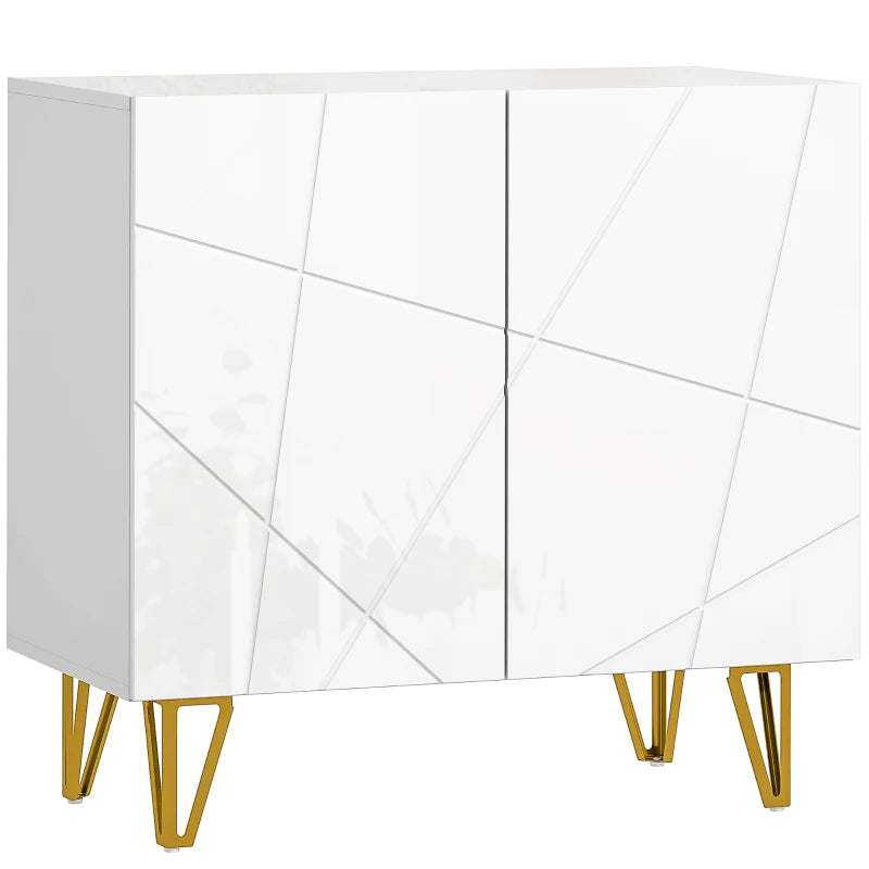 Modern High Gloss White Sideboard with Hairpin Legs for Stylish Home Storage