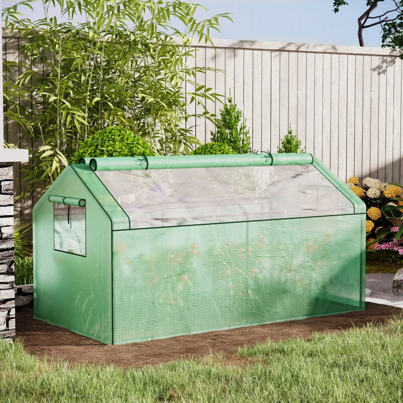 Portable Green Tomato Plant Growhouse with Zipper Windows - 180 x 92 x 92cm, Green