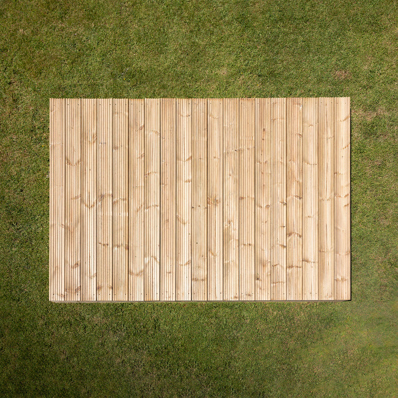 Pressure-Treated Redwood Decking Kit – Scandinavian Timber, Multiple Sizes, Complete DIY Garden Decking Solution with Joists & Fixings