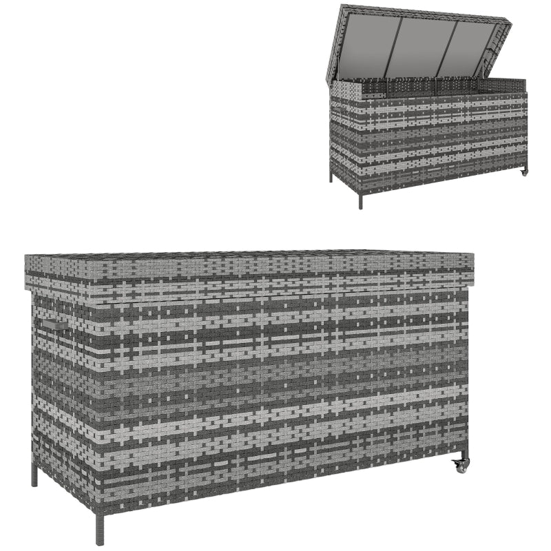 Dark Grey 627L Rattan Storage Box - Stylish Outdoor & Indoor Organizer