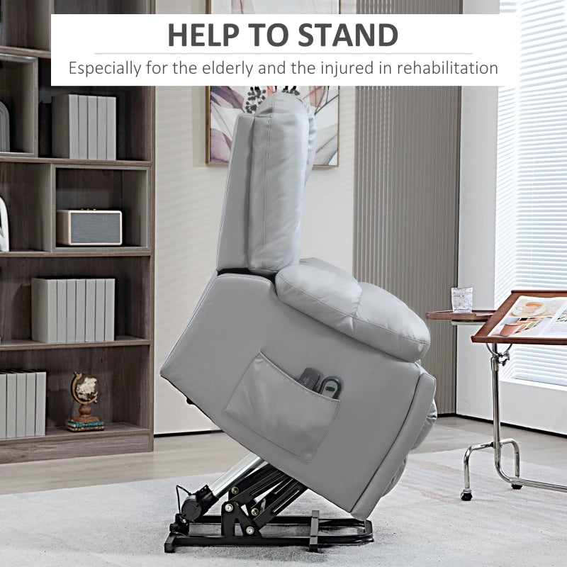 Charcoal Grey Reclining Armchair with Eight Massage Points for Ultimate Comfort