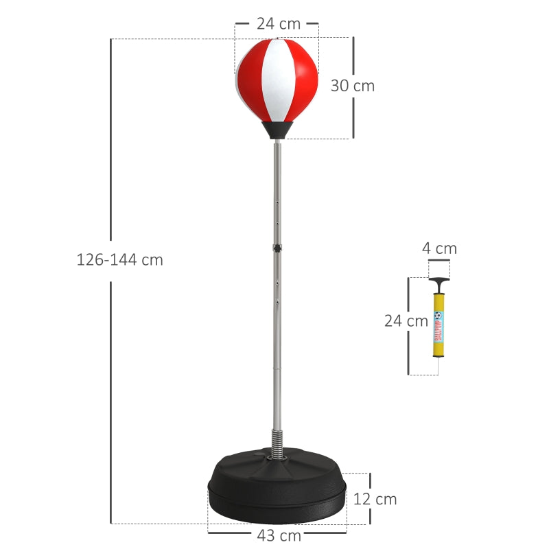 Adjustable Height Boxing Bag Set with Stand for Home Fitness Training Red