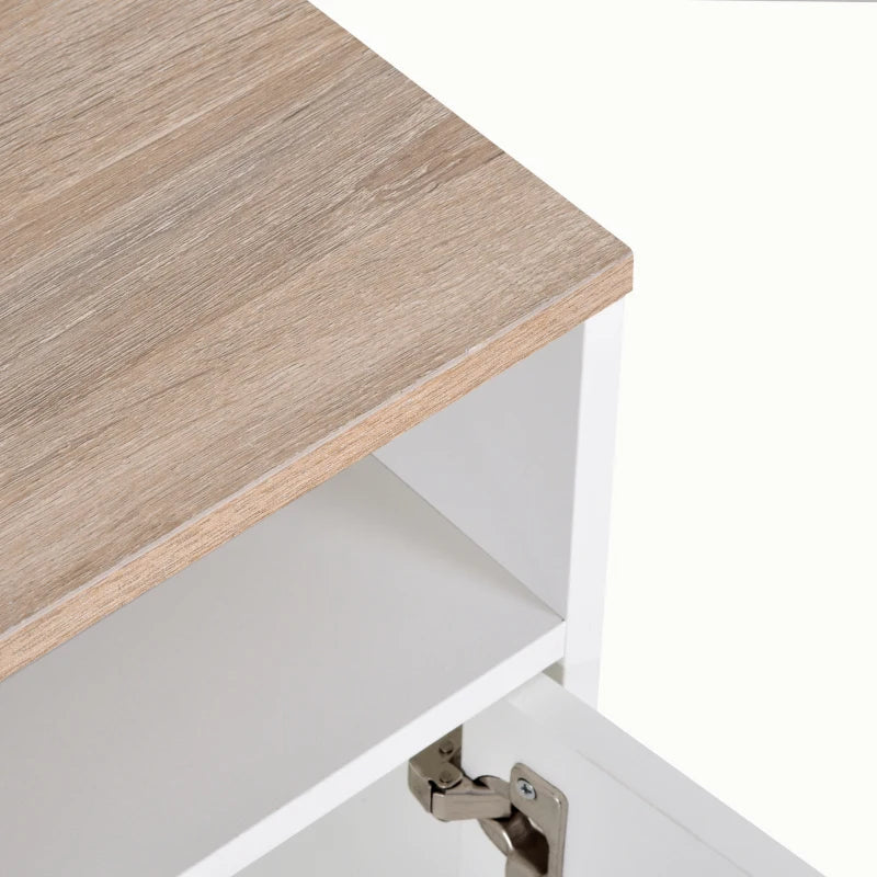 Modern TV Stand Cabinet for 50 Inch TV with Storage Open Shelves and Cable Management for Living Room Bedroom White