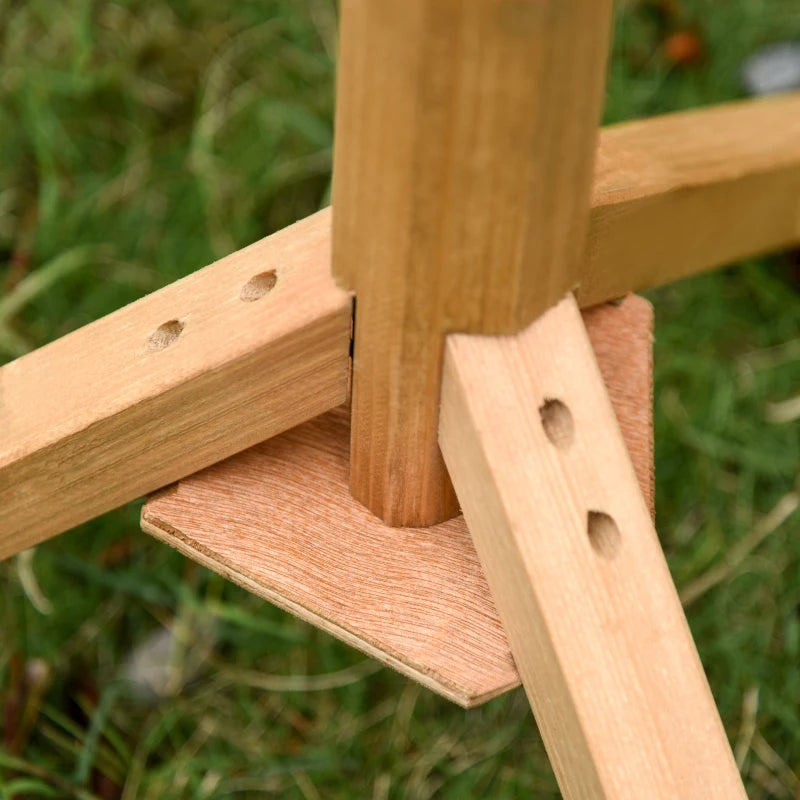 Wooden Freestanding Bird Table Feeding Station for Garden - 139cm Height, Natural Wood Design, Perfect Outdoor Bird Feeder