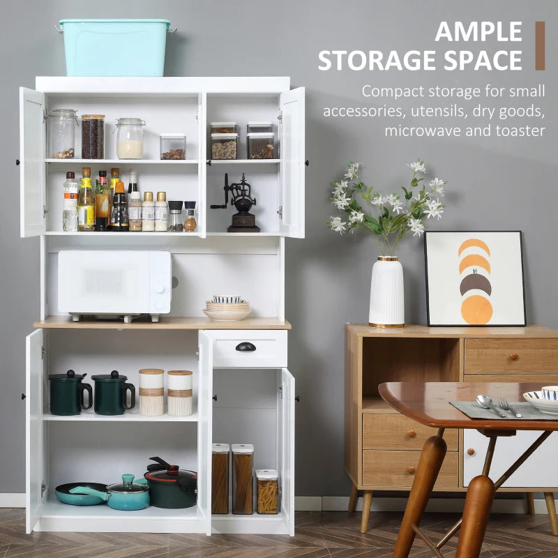 Modern 180cm Freestanding Kitchen Cabinet with Open Countertop and Ample Storage Space