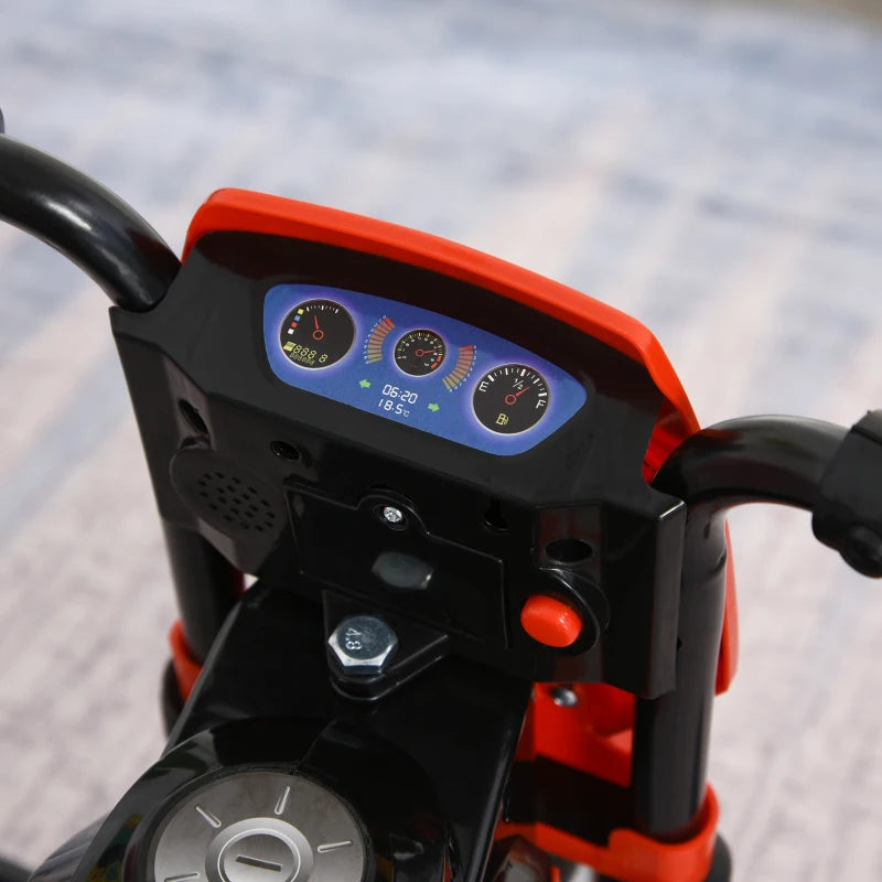 Toddler Pedal Motorcycle Tricycle with Music & Lights - Kids Ride-On Bike for Boys & Girls 18-36 Months - Red