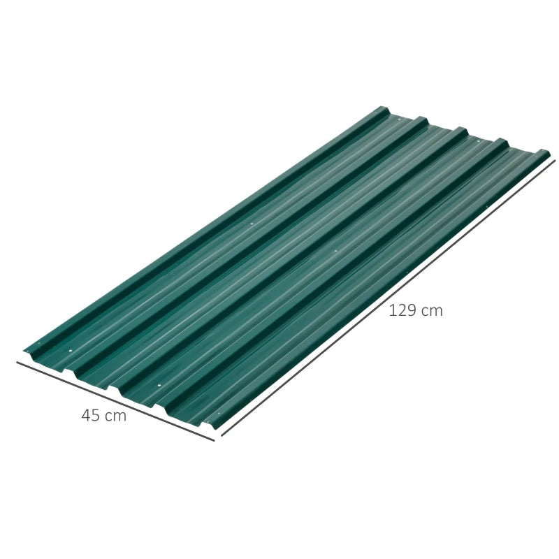 Green Galvanised Metal Roofing Sheets - Pack of 12 (129 x 45cm)