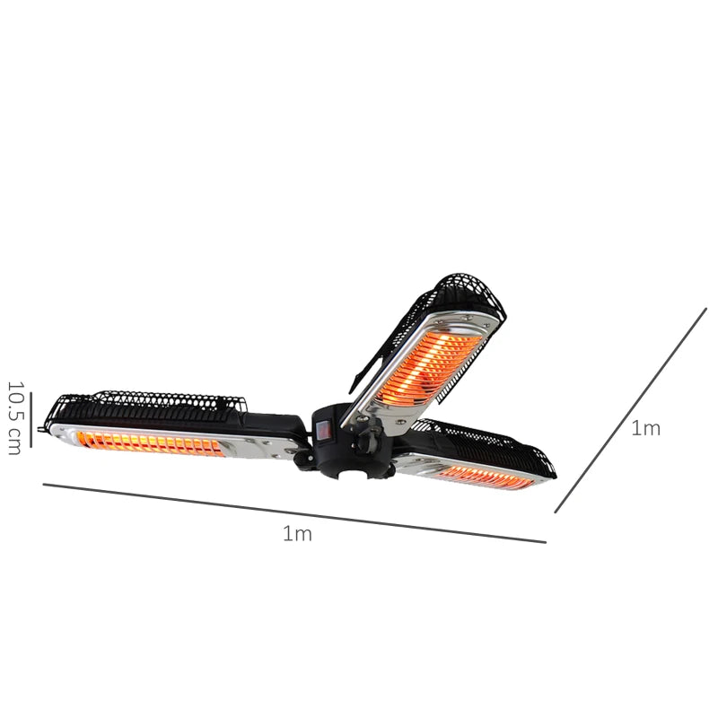 2000W Electric Umbrella Parasol Mounted Infrared Heater for Outdoor Gazebo Use - Efficient Heating Solution for Patios