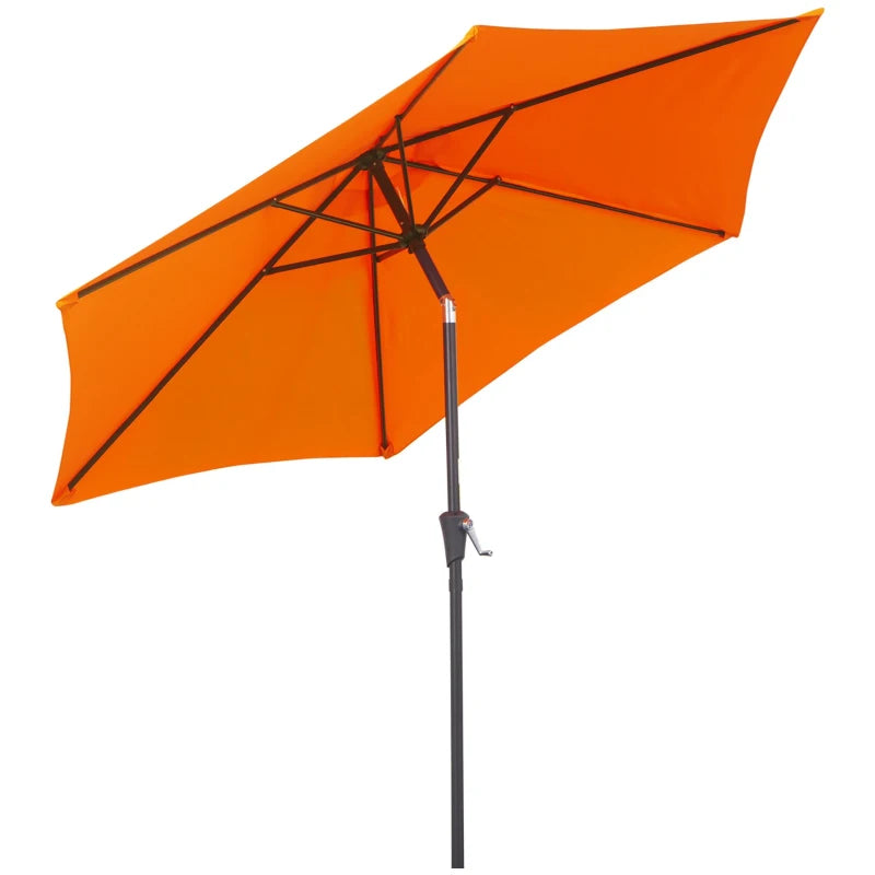 Orange 2.7M Tilt Crank Garden Parasol Umbrella