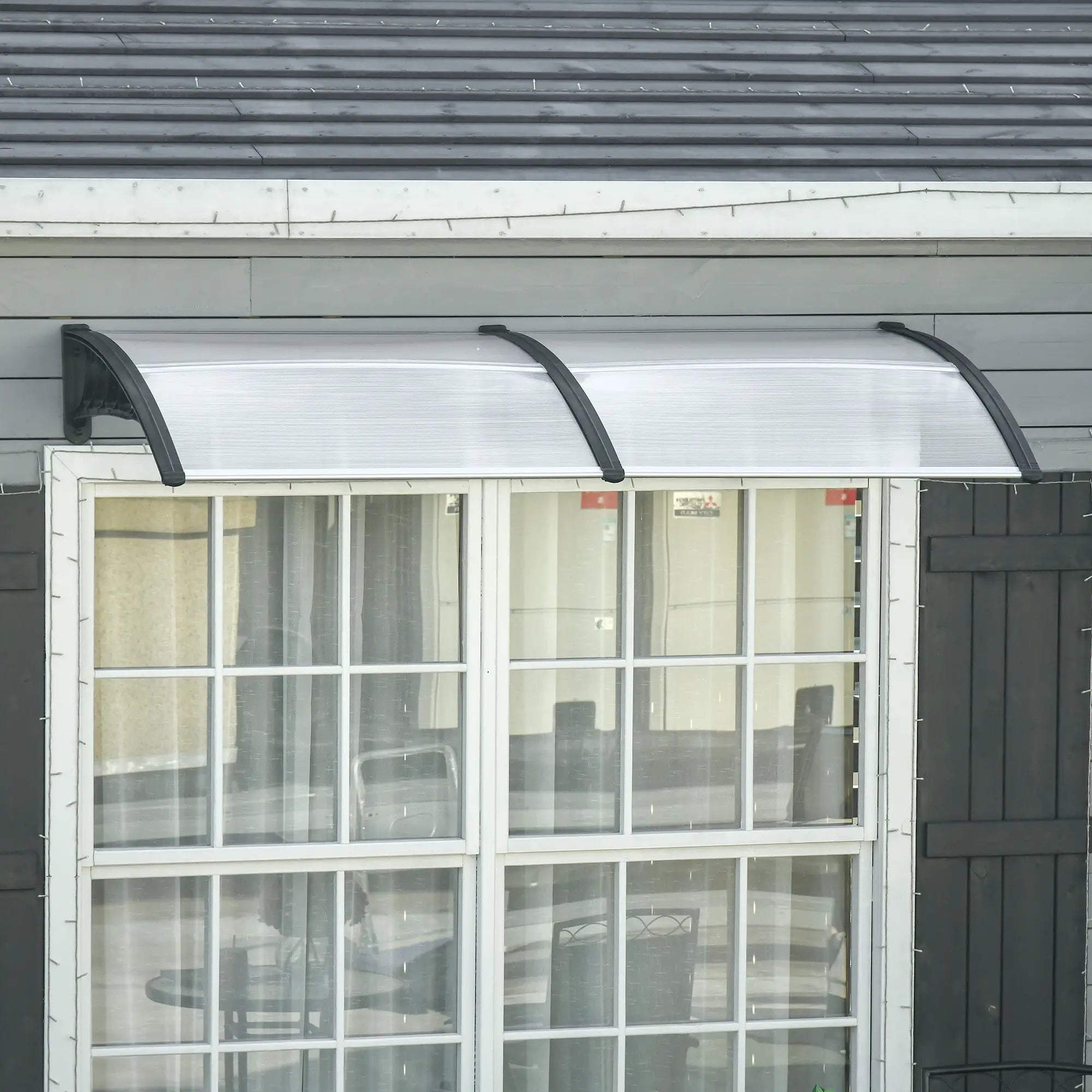 200 x 96cm Clear Curved Door Canopy