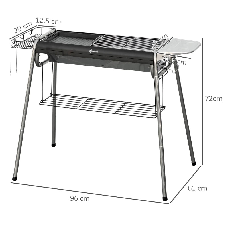 Black Charcoal BBQ Grill - Portable Outdoor Grill for Perfect Grilling and Smoking