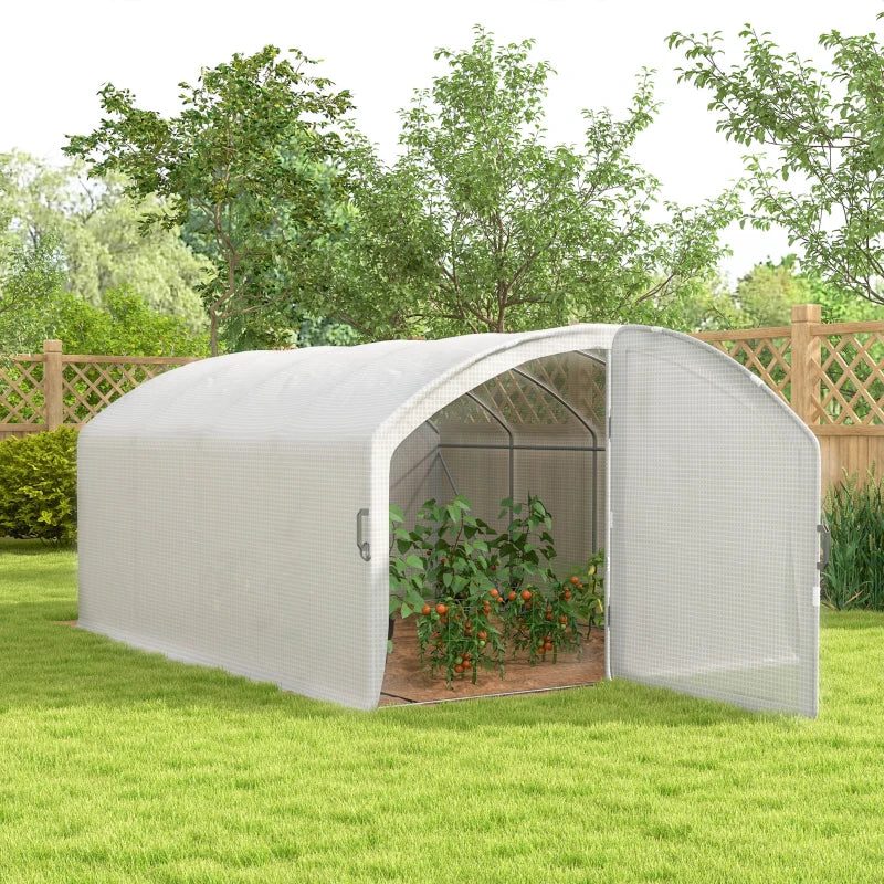 Greenhouse Walk-in Grow House with UV-Resistant Cover, White, 4x3x2m