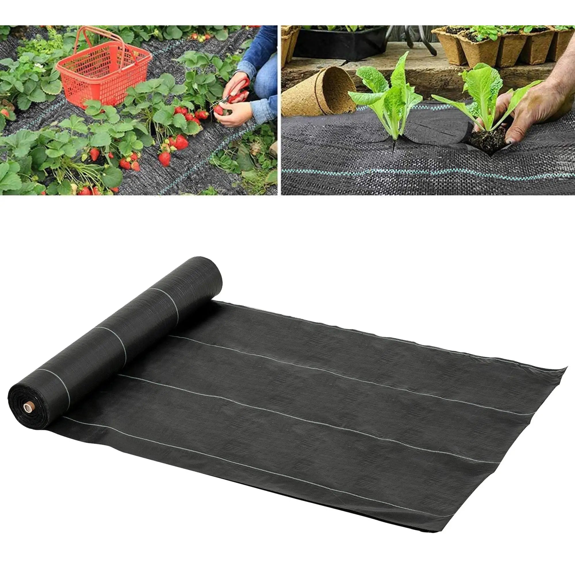 2m x 50m Weed Control Membrane, Heavy Duty Weed Control Barrier Fabric, 100gsm Ground Cover