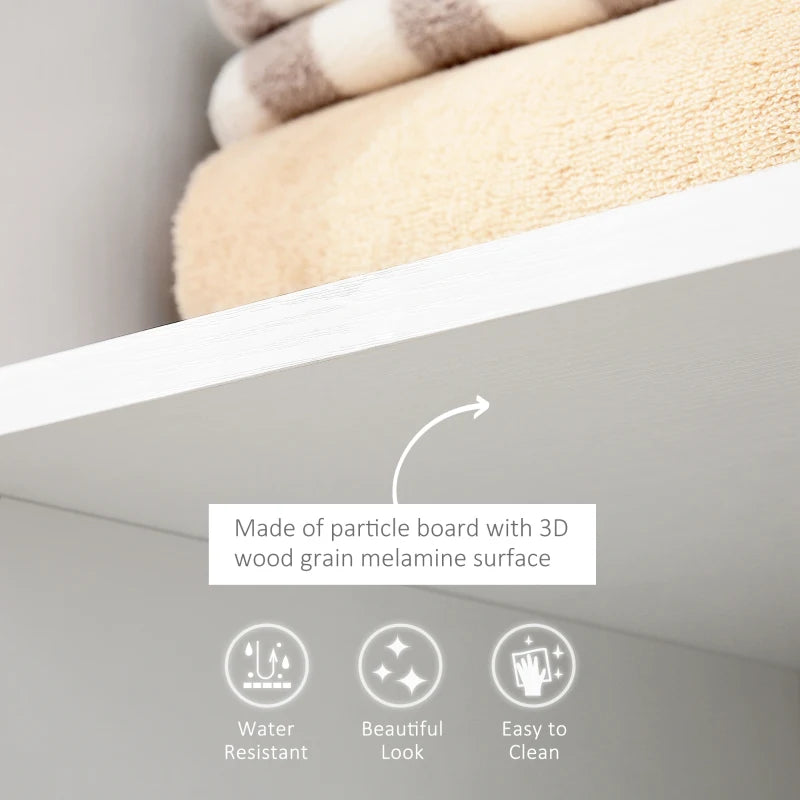 Mobile Open Wardrobe with Clothes Hanging Rail and Storage Shelves for Bedroom or Hallway