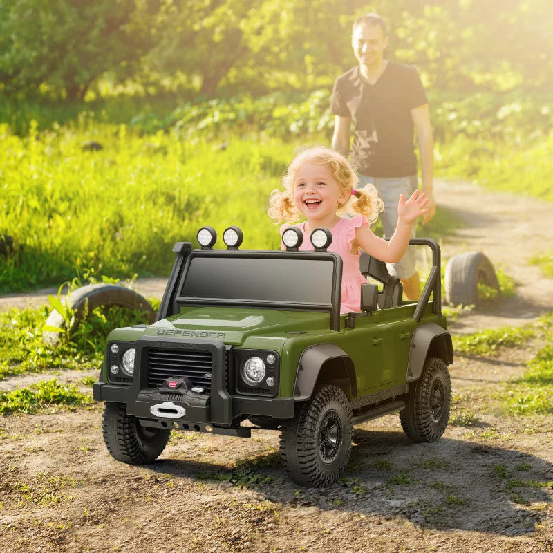 Kids Electric Ride On Car with Remote Control Music Horn LED Lights for Ages 3-5 Green