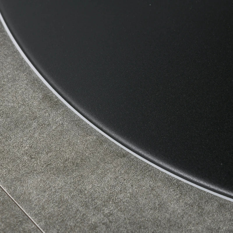 Modern Round Dining Table - Stylish Bistro Table with Metal Base for Kitchen & Dining Room - Black Finish