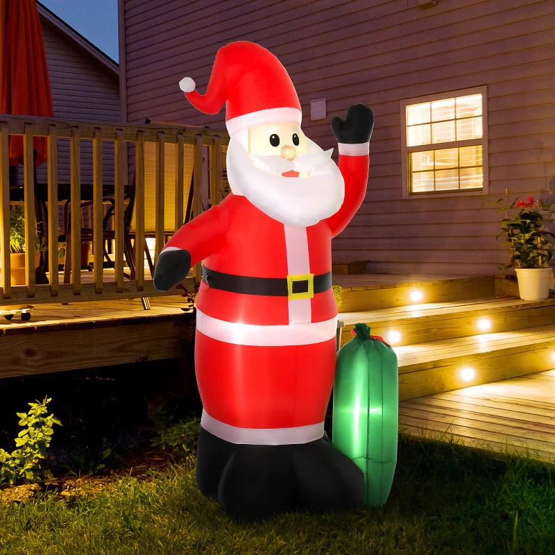 7.5ft Inflatable Christmas Santa Claus with LED Lights - Air Blown Holiday Yard Decoration for Outdoor Festive Decor