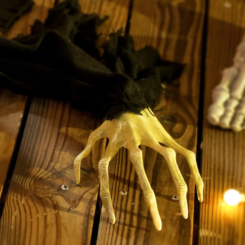 183 cm Life Size Crawling Zombie with Glowing LED Eyes - Scary Animated Halloween Decoration for Indoor/Outdoor Parties