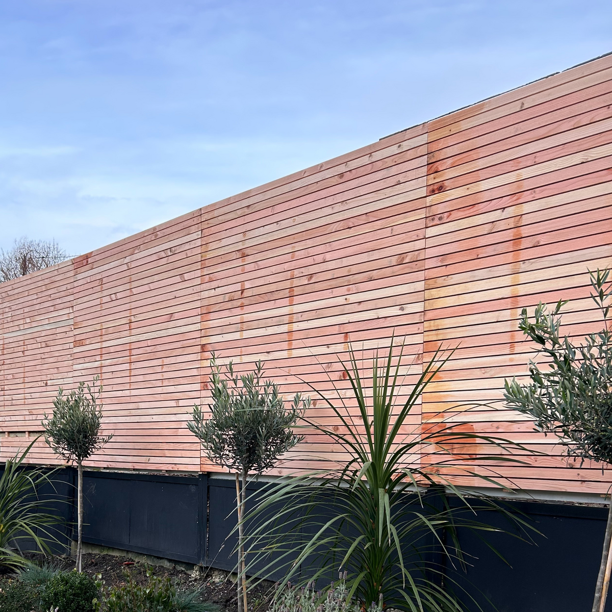 Larch Slatted Horizontal Fence Panels - Premium Timber Modern Garden Fencing