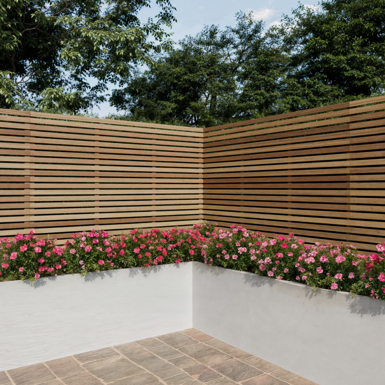 Iroko Slatted Fence Panels – Hardwood Garden Fence Panels for Privacy, Durability, and Modern Outdoor Design