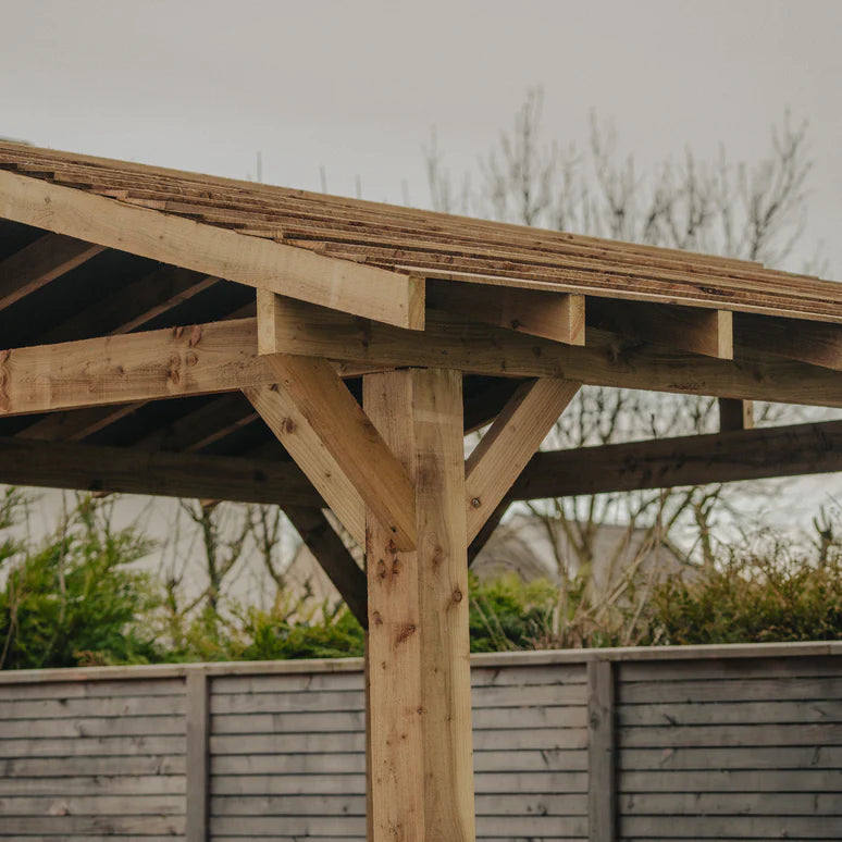 Ruby Wooden Apex Gazebo with Treated Featheredge Roof & Overhang - Premium Garden Gazebo