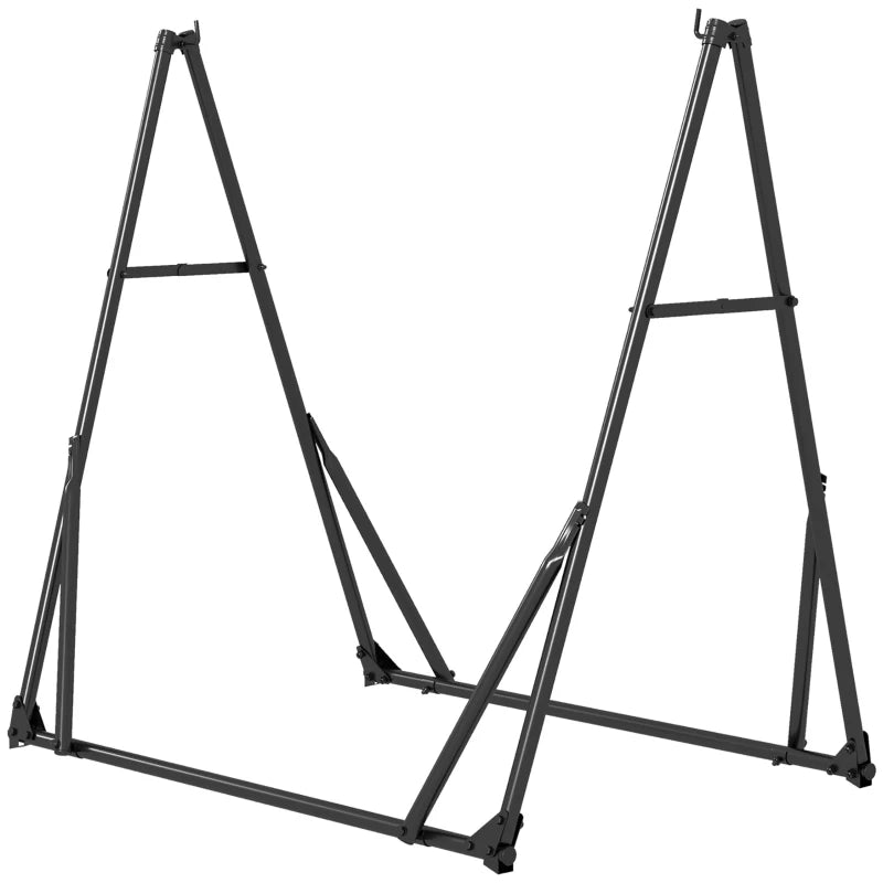 Portable Black Hammock Stand with Net, Carry Bag - 120kg Capacity