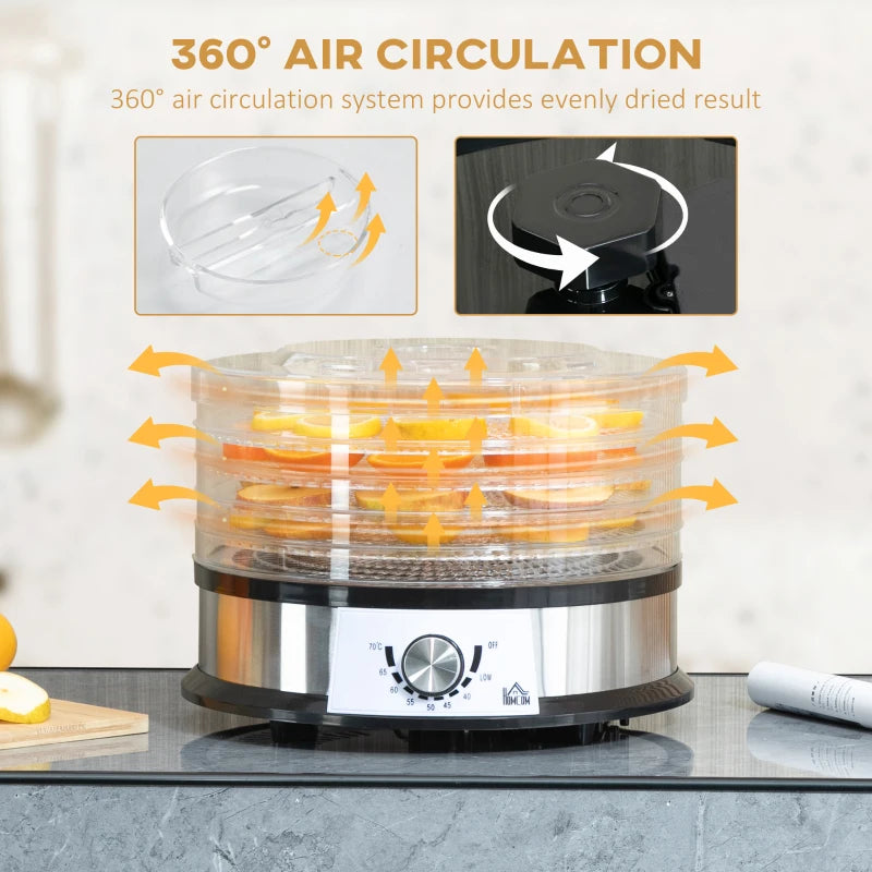 Premium Five-Tray Food Dehydrator for Healthy Snacks - Adjustable Temperature, BPA-Free, Perfect for Fruits, Vegetables, and Jerky