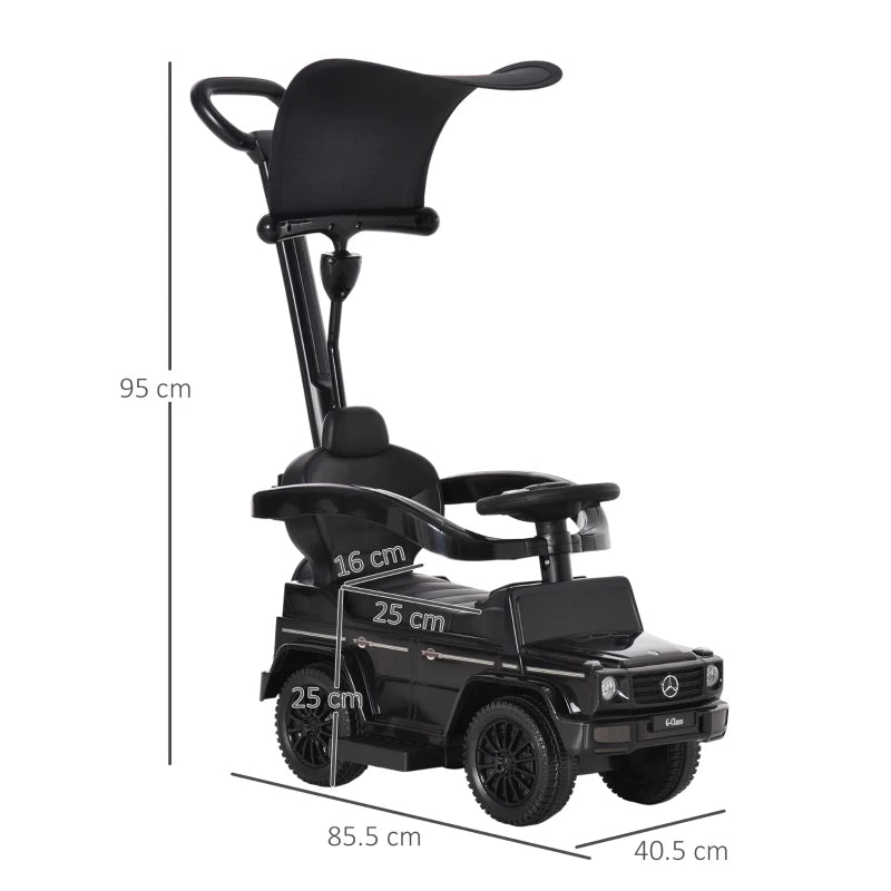 3 in 1 Kids Ride On Push Car Toddler Sliding Car Manual Foot to Floor Slider Push-Along with Horn Steering Wheel Black